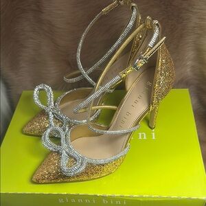 Gianni Bini Gold and Silver Sparkle Heels